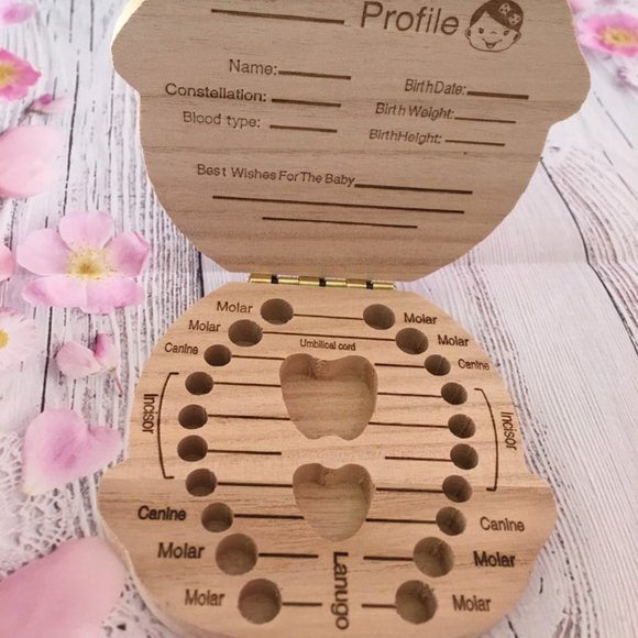 Tooth holder for tooth fairy Kids WoodenTooth Box - Picture 4 of 6